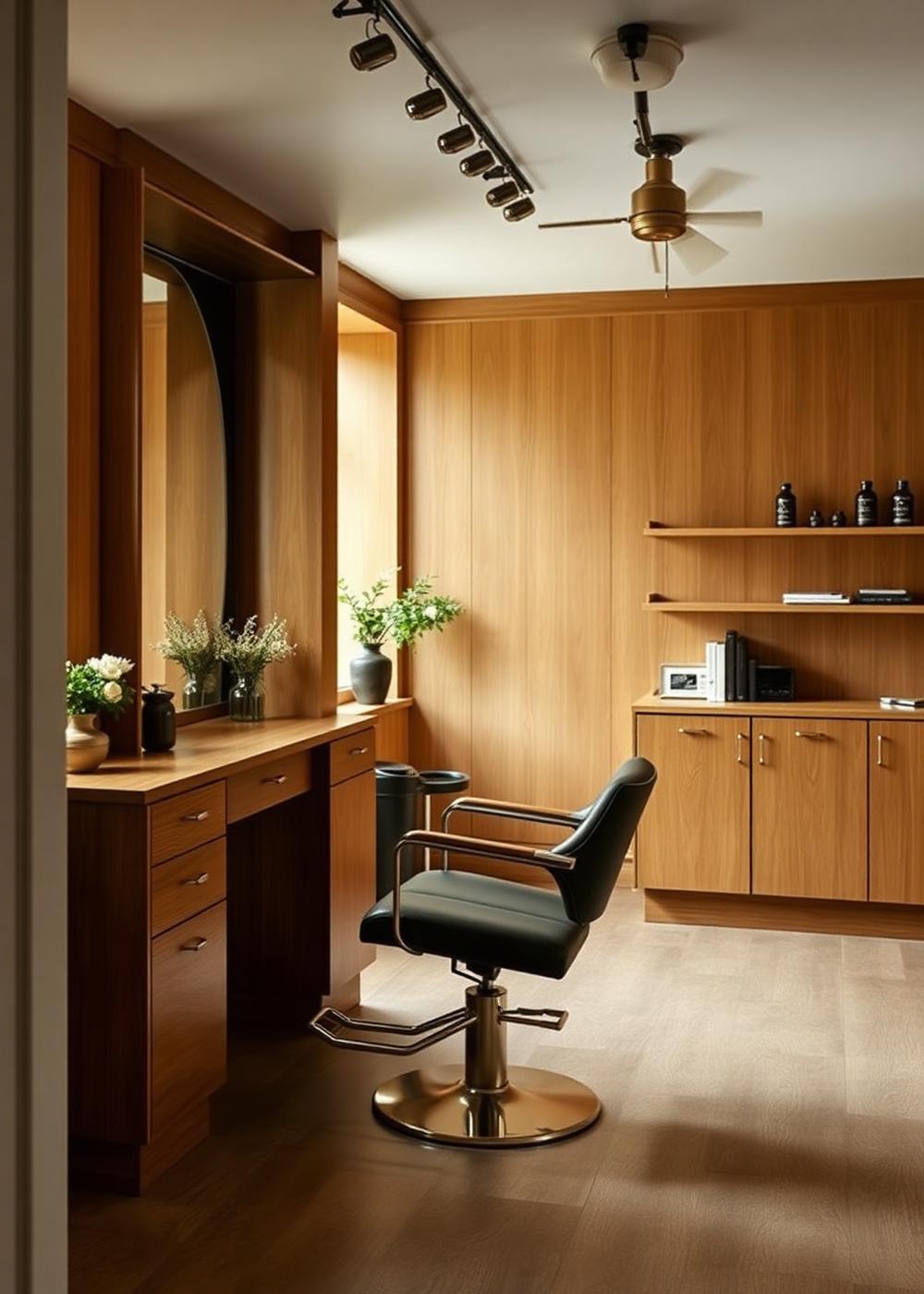 Warm, refined interior of the Avani Hair Design salon