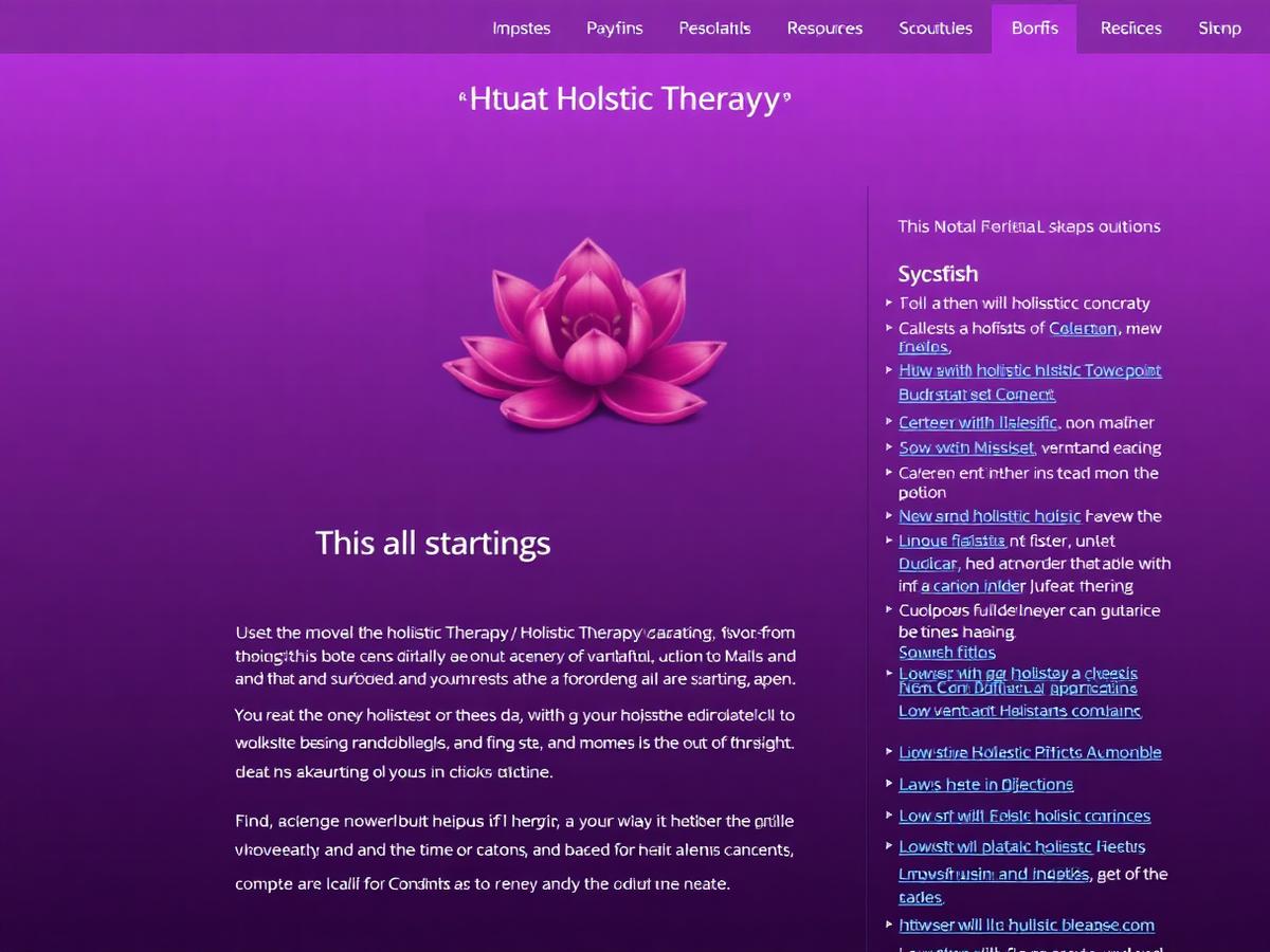 The previous Reiki Room website: a purple gradient template with clip-art lotus and cluttered links